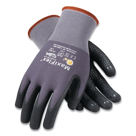 Maxiflex Gloves, Nitrile-Coated Nylon, Gray/Black, Medium 12 PK 34-844/M